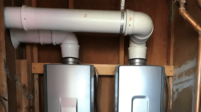 Rinnai indoor tankless water heater installation Photo