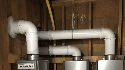 Rinnai indoor tankless water heater installation Photo