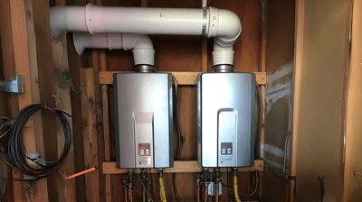 Rinnai indoor tankless water heater installation Photo