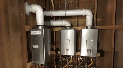 Rinnai indoor tankless water heater installation Photo